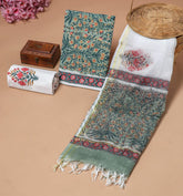 Premium Sanganeri Printed Cotton Suit With Kota Doria Duppta(BFCOTKD53)